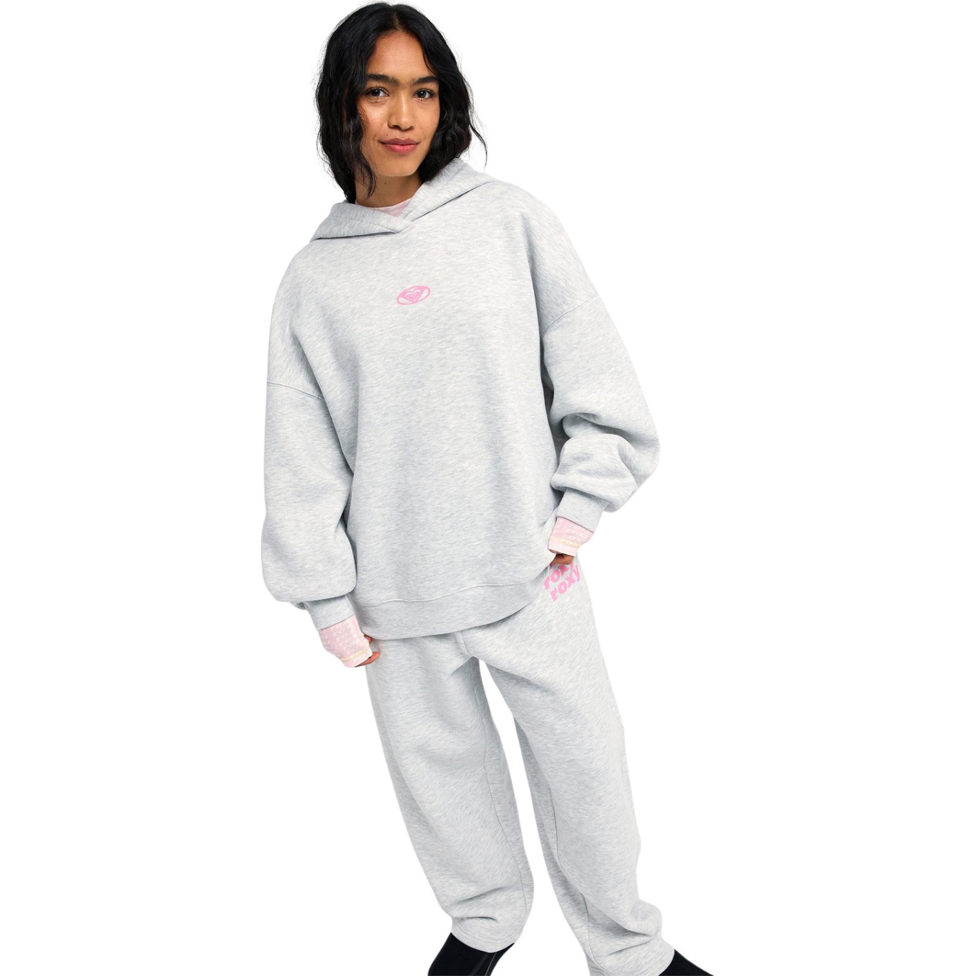2026 Roxy Frauen Surfpuppe Hoodie ERJFT05144 - Light Grey Heather